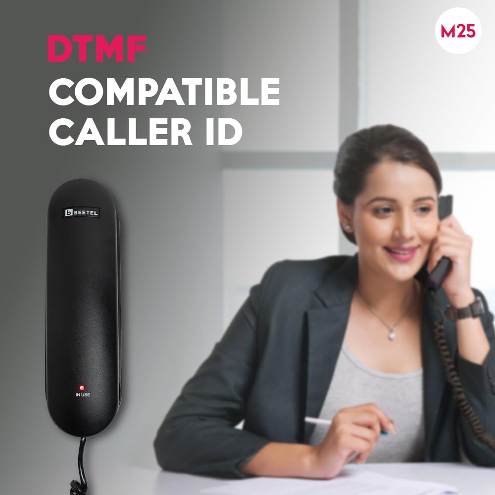 Beetel M25 | Caller ID Corded Telephone - Desk / Wall mount