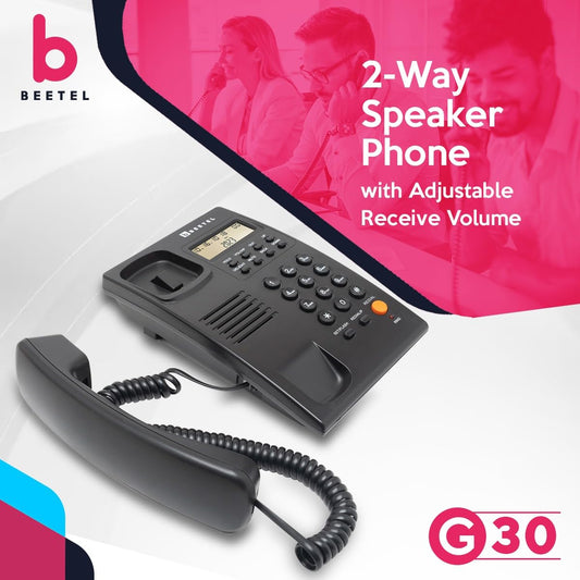 Beetel G30 | Caller ID Corded Telephone with Speakerphone - Desk / Wall mount