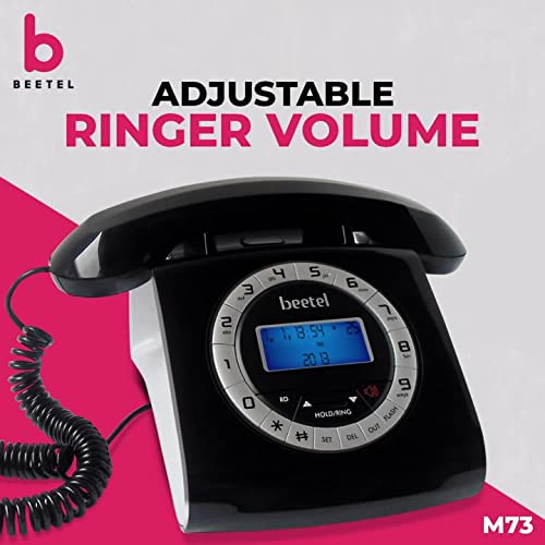 Beetel M73 | Retro Style Caller ID Corded Telephone with Speakerphone