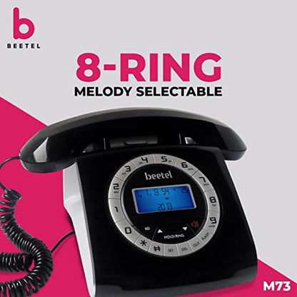 Beetel M73 | Retro Style Caller ID Corded Telephone with Speakerphone