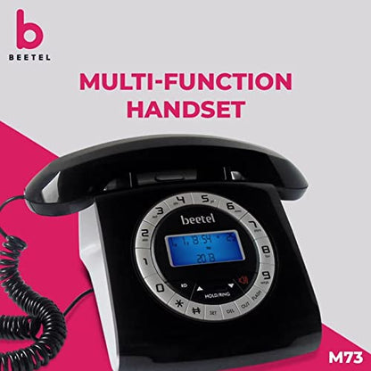 Beetel M73 | Retro Style Caller ID Corded Telephone with Speakerphone