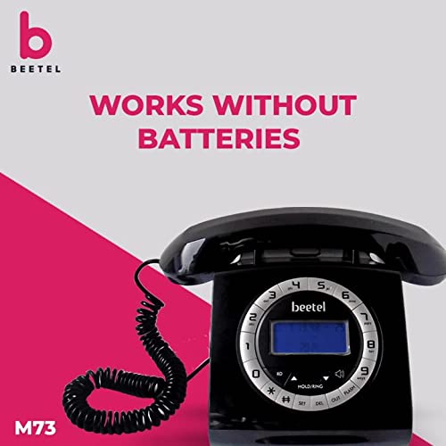 Beetel M73 | Retro Style Caller ID Corded Telephone with Speakerphone