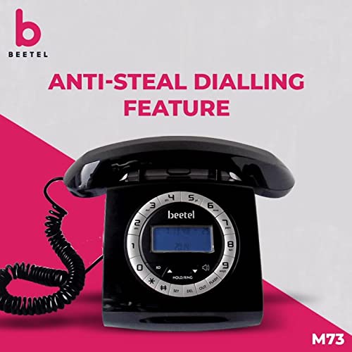 Beetel M73 | Retro Style Caller ID Corded Telephone with Speakerphone