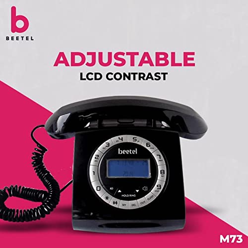 Beetel M73 | Retro Style Caller ID Corded Telephone with Speakerphone