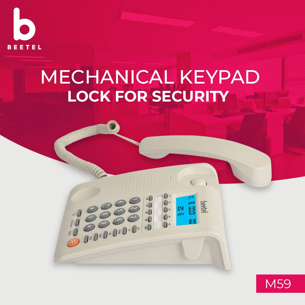 Beetel M59 | Caller ID Corded Telephone with Speakerphone - Desk / Wall mount