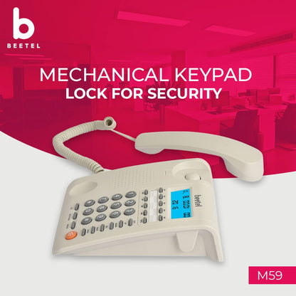 Beetel M59 | Caller ID Corded Telephone with Speakerphone - Desk / Wall mount