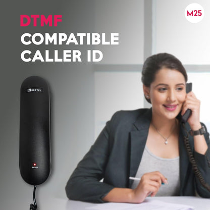 Beetel M25 | Caller ID Corded Telephone - Desk / Wall mount
