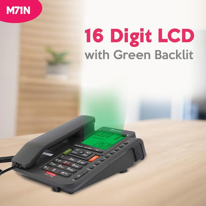 Beetel M71N | Caller ID Corded Telephone with Speakerphone - Desk / Wall mount