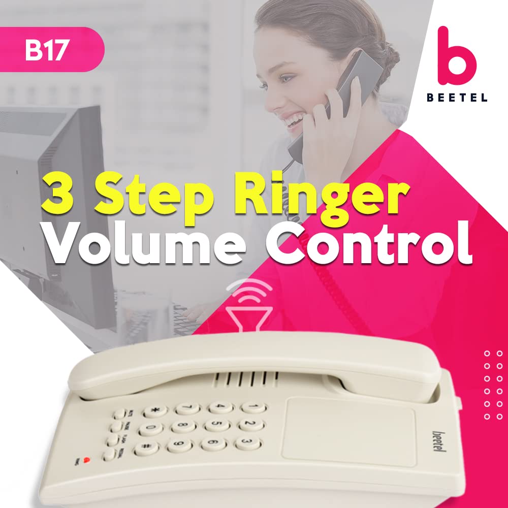 Beetel B17 | Basic Corded Telephone - Desk / Wall mount