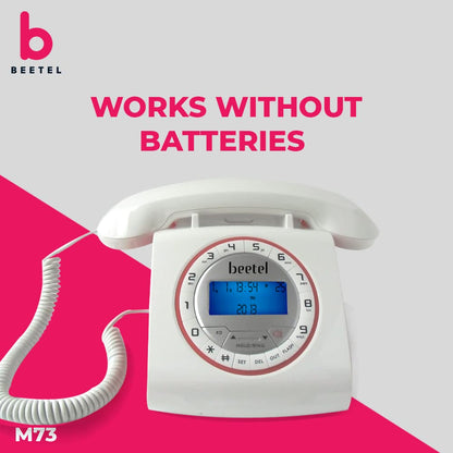 Beetel M73 | Retro Style Caller ID Corded Telephone with Speakerphone