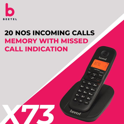 Beetel X73 | 2.4 GHz Digital Cordless Phone with Caller ID