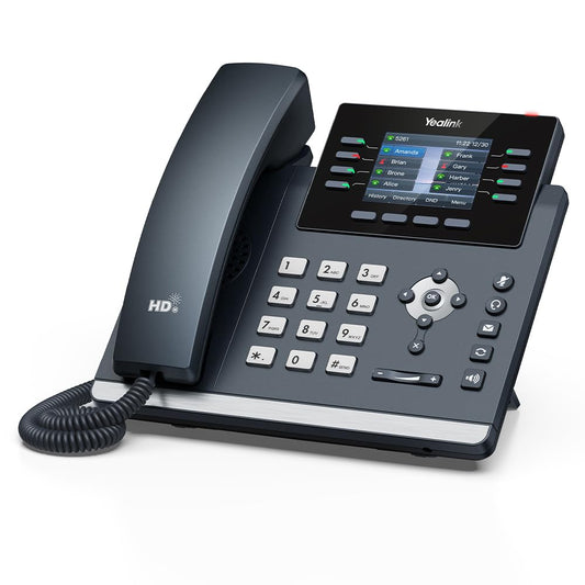 Yealink SIP-T44U IP Phone | 12-Line, Dual USB, Gigabit, PoE, Color Display