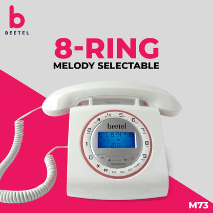 Beetel M73 | Retro Style Caller ID Corded Telephone with Speakerphone