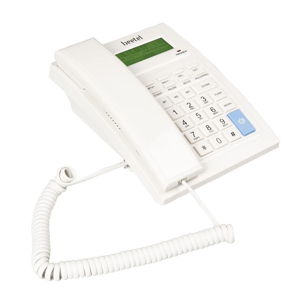 Beetel M64 | Caller ID Corded Telephone with Speakerphone - Desk / Wall mount