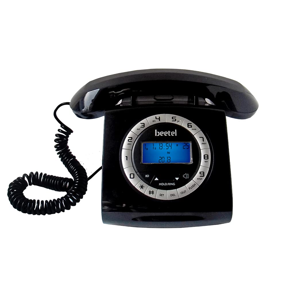 Beetel M73 | Retro Style Caller ID Corded Telephone with Speakerphone