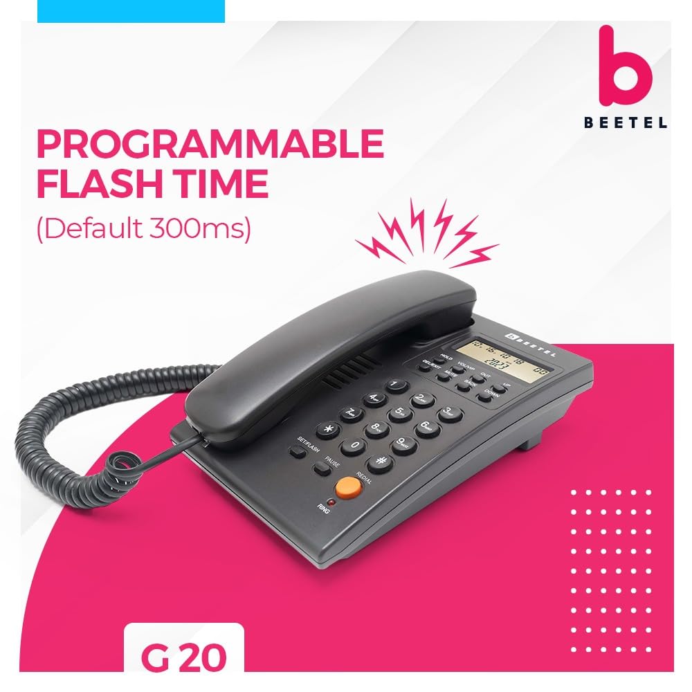 Beetel G20 | Caller ID Corded Telephone - Desk / Wall mount