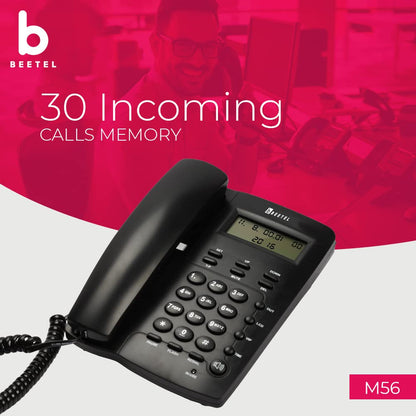 Beetel M56 | Caller ID Corded Telephone with Speakerphone - Desk / Wall mount