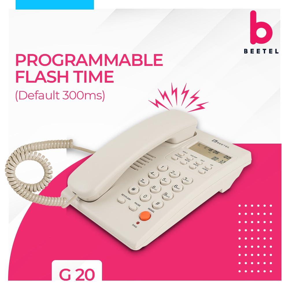 Beetel G20 | Caller ID Corded Telephone - Desk / Wall mount