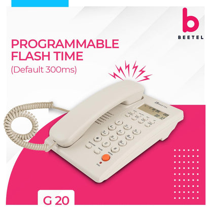 Beetel G20 | Caller ID Corded Telephone - Desk / Wall mount