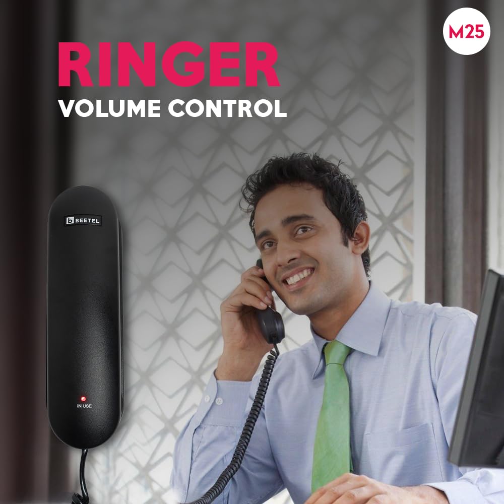 Beetel M25 | Caller ID Corded Telephone - Desk / Wall mount