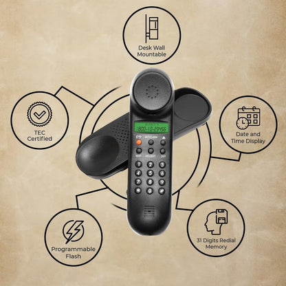 Beetel M25 | Caller ID Corded Telephone - Desk / Wall mount