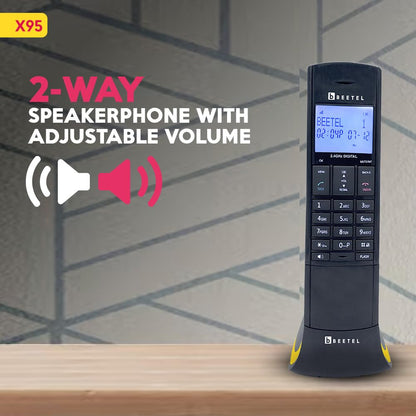 Beetel X95 | Designer 2.4 GHz Digital Cordless Phone with Caller ID and Speakerphone
