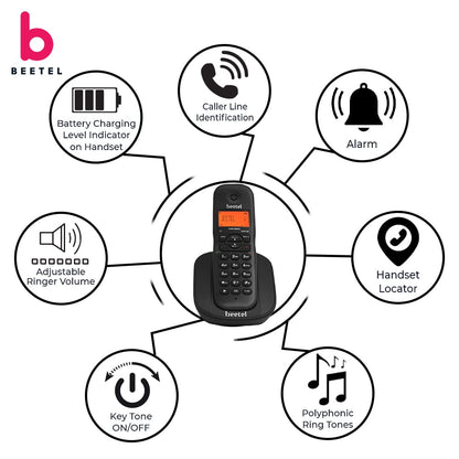 Beetel X73 | 2.4 GHz Digital Cordless Phone with Caller ID
