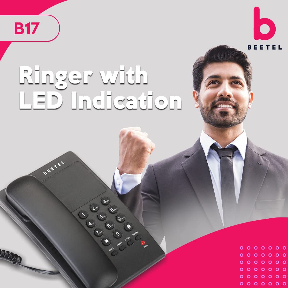 Beetel B17 | Basic Corded Telephone - Desk / Wall mount
