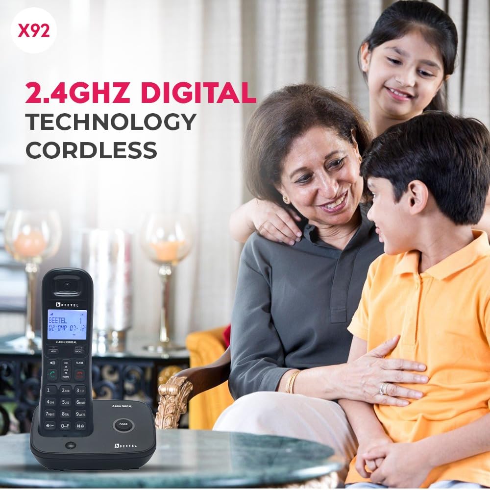 Beetel X92 | 2.4 GHz Digital Cordless Phone with Caller ID and Speakerphone