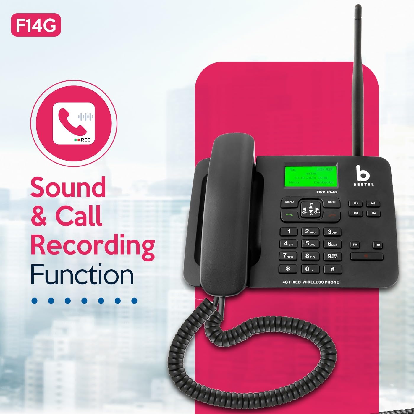 Beetel F1-4G | 4G LTE Fixed Wireless Phone with VoLTE and Speakerphone