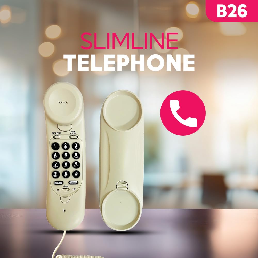 Beetel B26 | Basic Corded Telephone - Desk / Wall mount