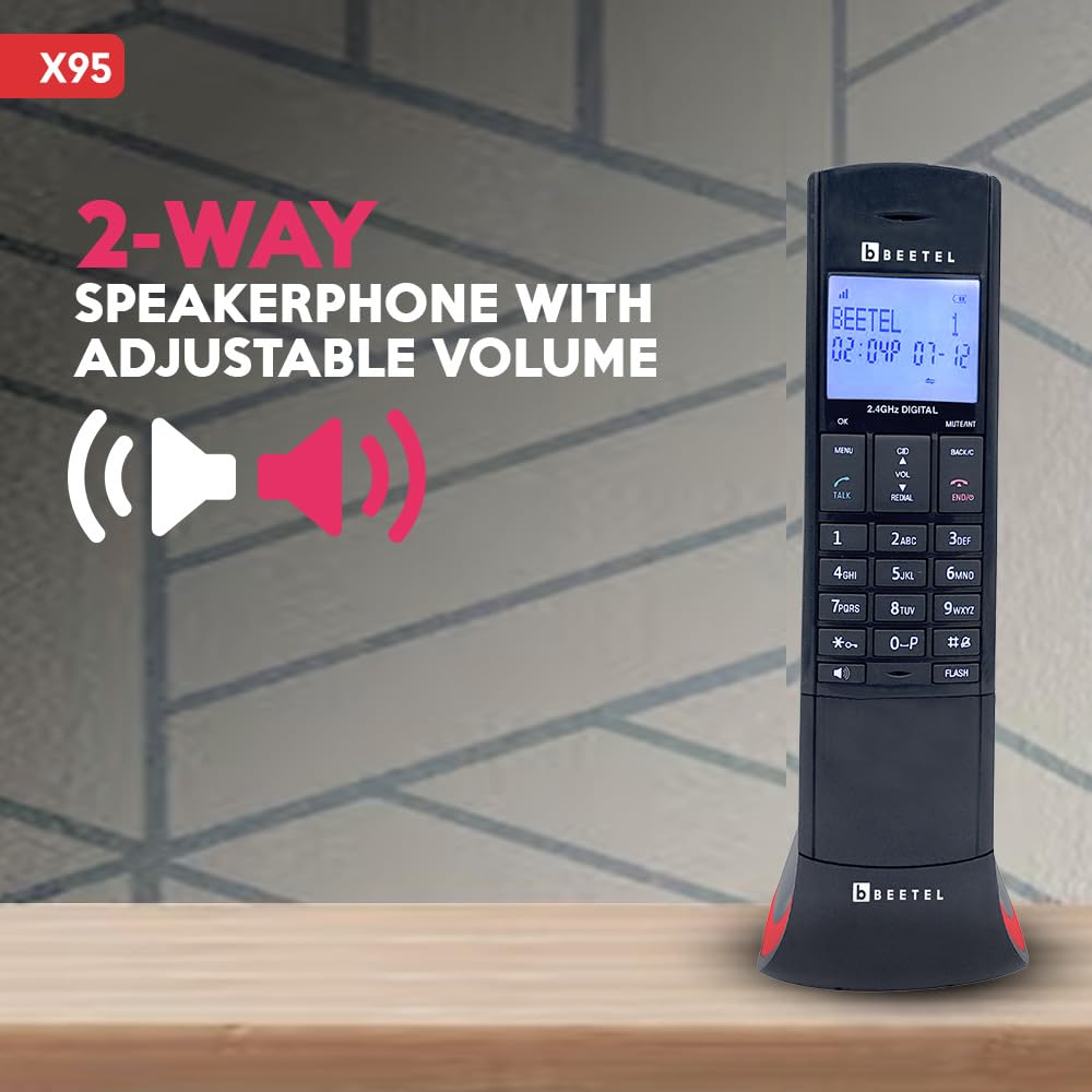 Beetel X95 | Designer 2.4 GHz Digital Cordless Phone with Caller ID and Speakerphone