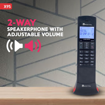 Beetel X95 | Designer 2.4 GHz Digital Cordless Phone with Caller ID and Speakerphone