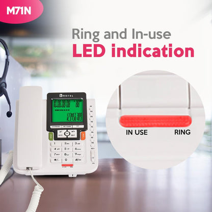 Beetel M71N | Caller ID Corded Telephone with Speakerphone - Desk / Wall mount