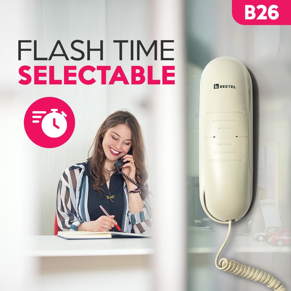Beetel B26 | Basic Corded Telephone - Desk / Wall mount