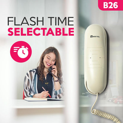 Beetel B26 | Basic Corded Telephone - Desk / Wall mount