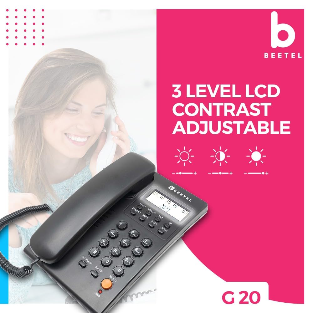 Beetel G20 | Caller ID Corded Telephone - Desk / Wall mount