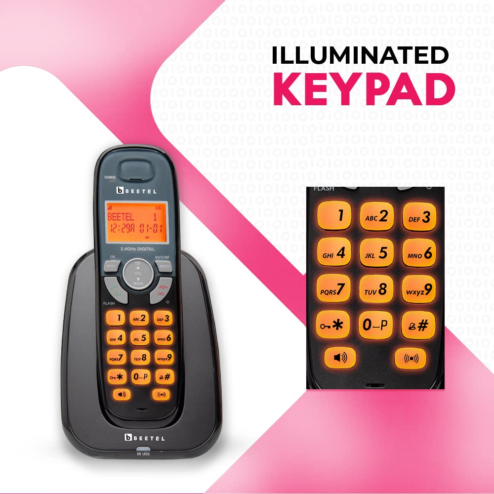 Beetel X70 | 2.4 GHz Digital Cordless Phone with Caller ID and Speakerphone