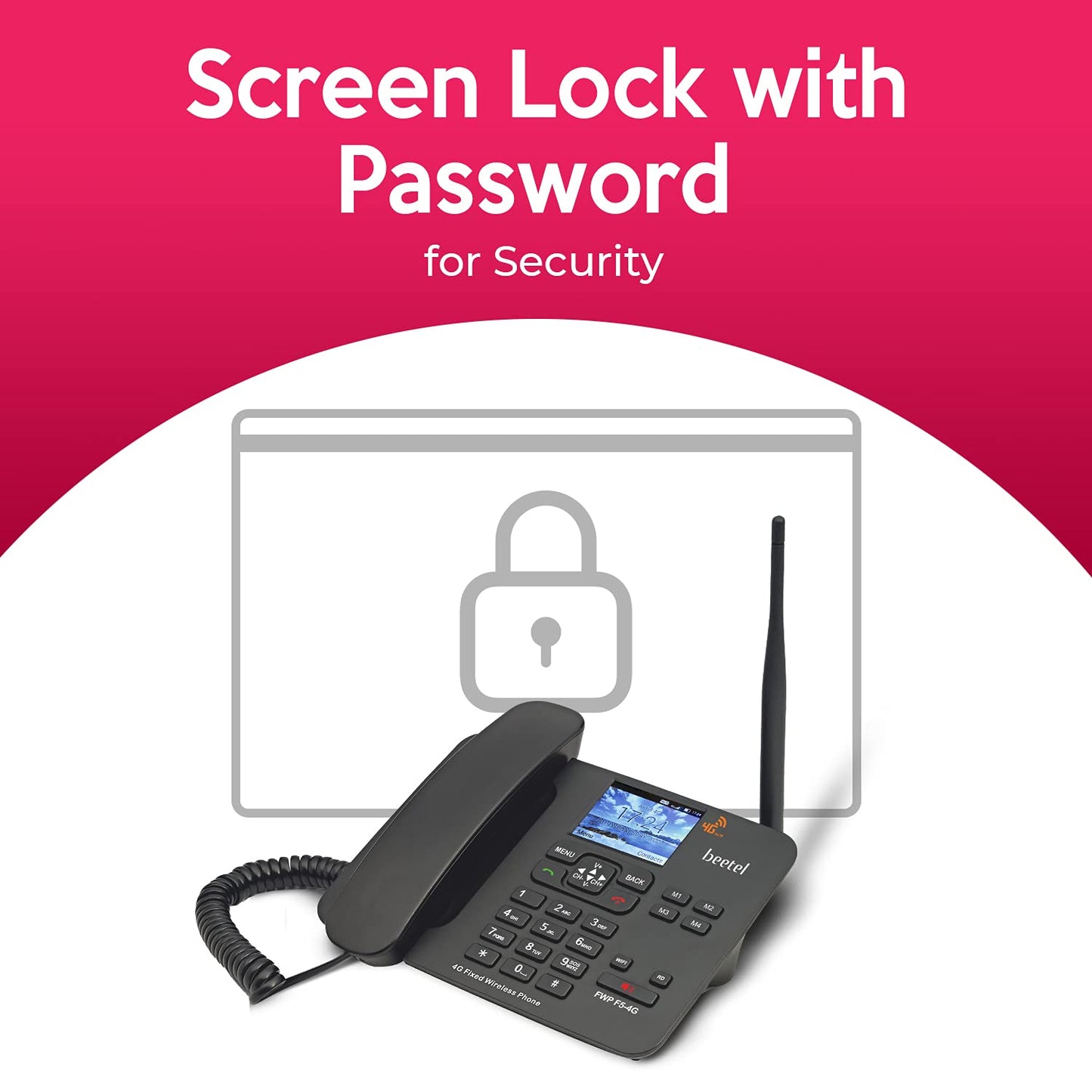 Beetel F5-4G | 4G VoLTE Fixed Wireless Phone with Colour Display and Speakerphone