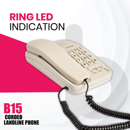 Beetel B15 | Basic Corded Telephone - Desk / Wall mount