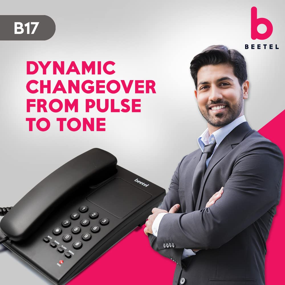 Beetel B17 | Basic Corded Telephone - Desk / Wall mount