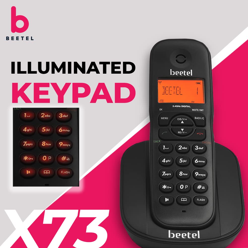 Beetel X73 | 2.4 GHz Digital Cordless Phone with Caller ID