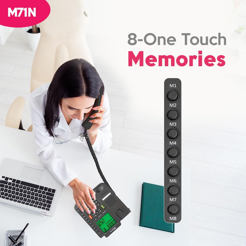 Beetel M71N | Caller ID Corded Telephone with Speakerphone - Desk / Wall mount