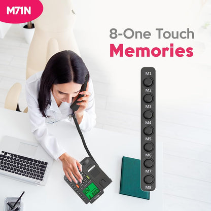 Beetel M71N | Caller ID Corded Telephone with Speakerphone - Desk / Wall mount