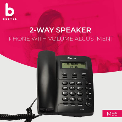 Beetel M56 | Caller ID Corded Telephone with Speakerphone - Desk / Wall mount