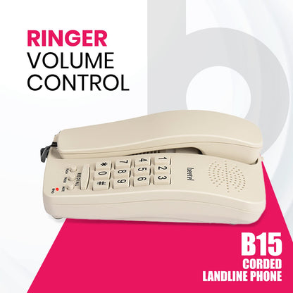 Beetel B15 | Basic Corded Telephone - Desk / Wall mount
