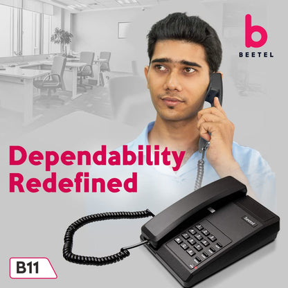 Beetel B11 | Basic Corded Telephone - Wall / Desk Mountable