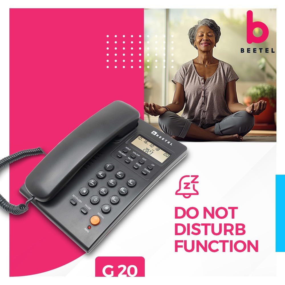 Beetel G20 | Caller ID Corded Telephone - Desk / Wall mount