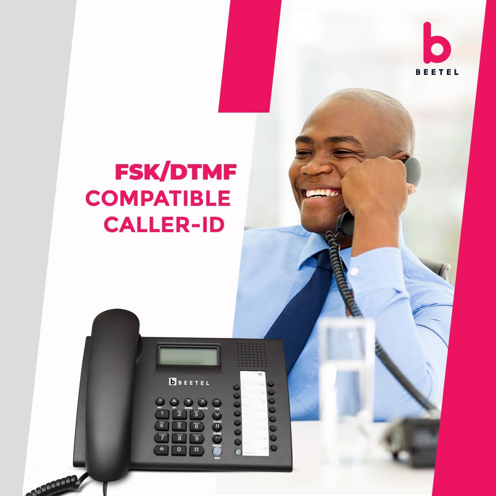 Beetel M90N | Caller ID Corded Telephone with Speakerphone - Desk mount
