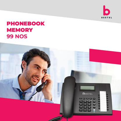 Beetel M90N | Caller ID Corded Telephone with Speakerphone - Desk mount